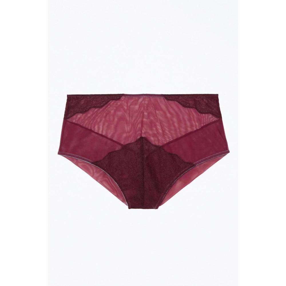 NEW DORA LARSEN orla lace high waist knicker in dark purple